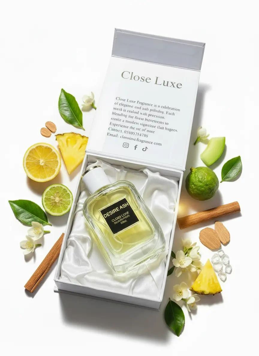 DESIR ASH — Fresh • Fruity • Woody Sophistication for Men | Sporty & Modern CloseLuxe