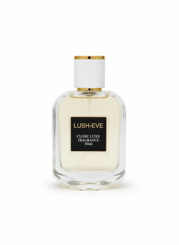 LUSH-EVE perfume bottle with gold accents, luxury 50ml fragrance for women